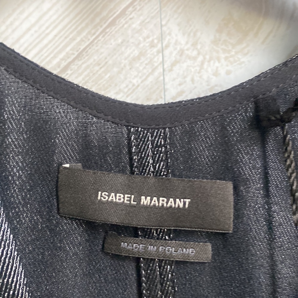 NEW Isabel Marant Issolya dress puff sleeve draped black dress - Picture 7 of 10